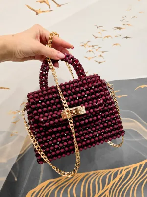 Сумка KELLY из двух видов бусин, с поворотным замком — Dashkozak accessories