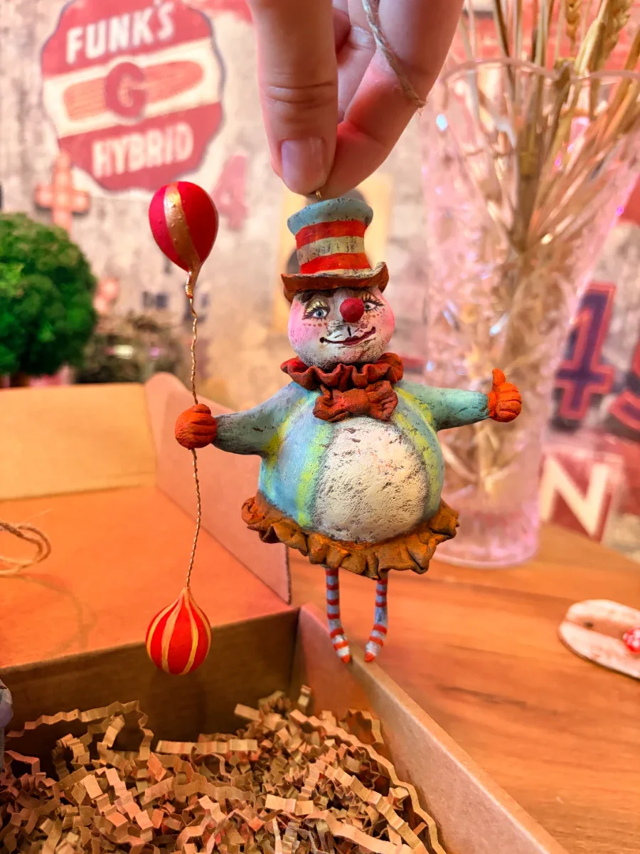 Ёлочная игрушка Винтажный Клоун — Papier_chudes, фотография 1