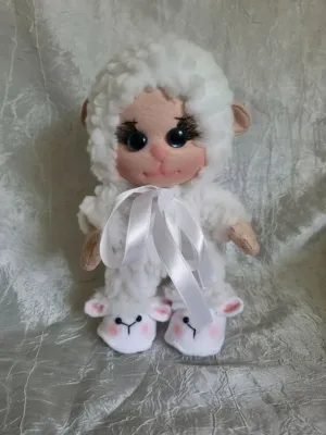 Текстильная игрушка Овечка — Рукодельная мастерская ДЕЛЬФИНЁНОК