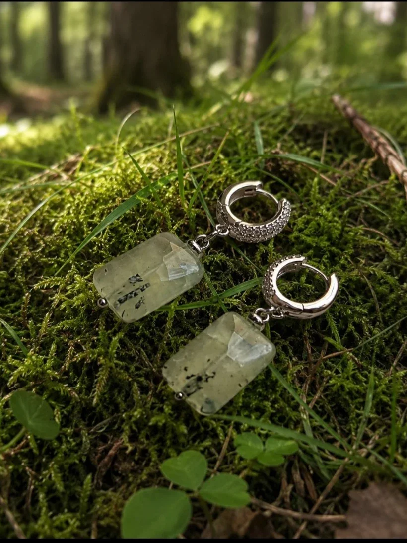 Серьги с пренитом — КамнеМания, фотография 1