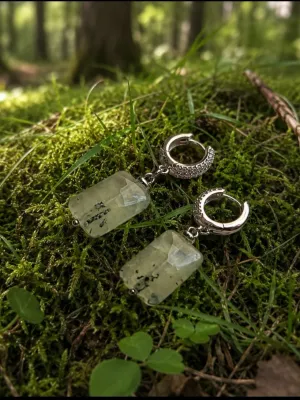 Серьги с пренитом — КамнеМания