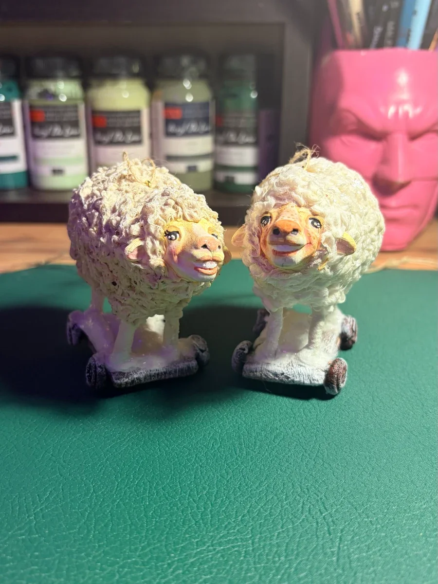 Ёлочная игрушка ватная овечка. — Papier_chudes, фотография 3
