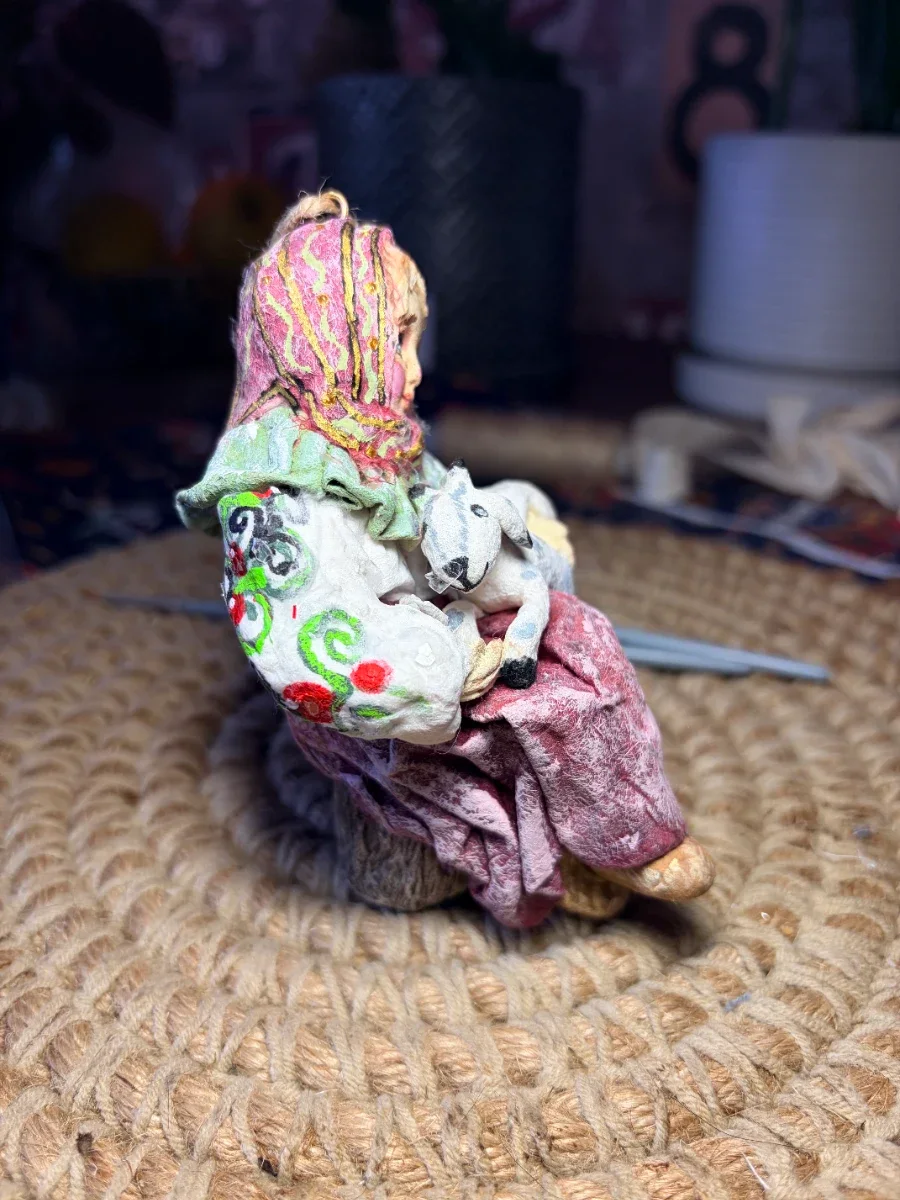 Ёлочная ватная игрушка Аленка с козленком — Papier_chudes, фотография 4