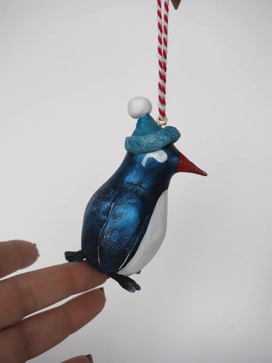 Ёлочная игрушка Пингвин в шапке — Papier_chudes, фотография 2
