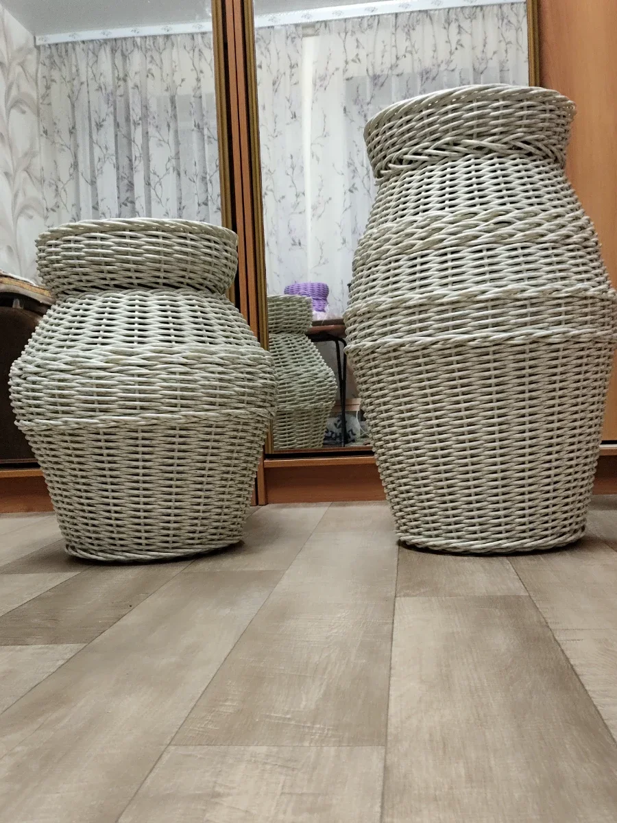 Кашпо амфора из ротанга 70 см — Ротанговый уют, фотография 4