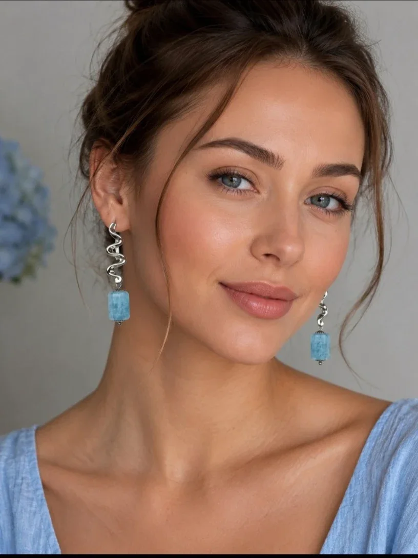 Серьги с аквамарином — КамнеМания, фотография 2