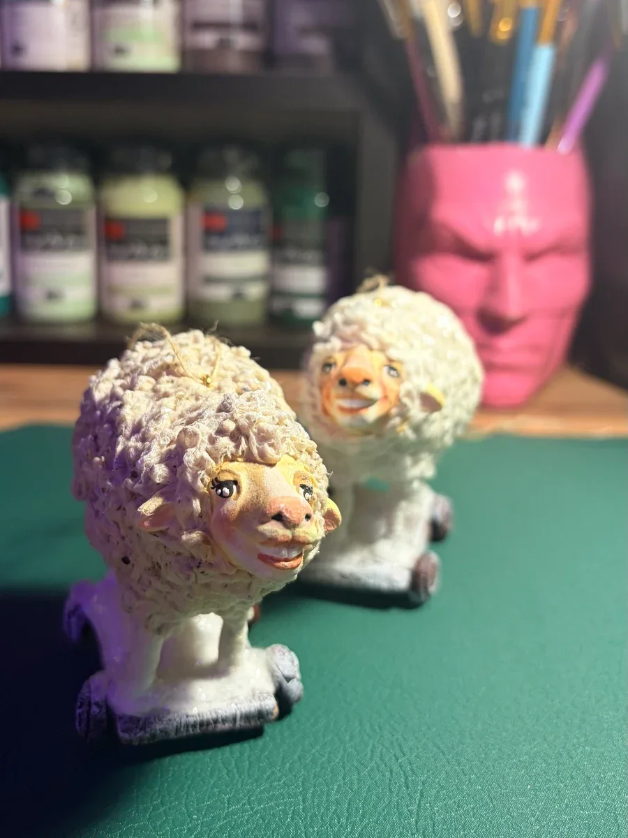 Ёлочная игрушка ватная овечка. — Papier_chudes, фотография 2