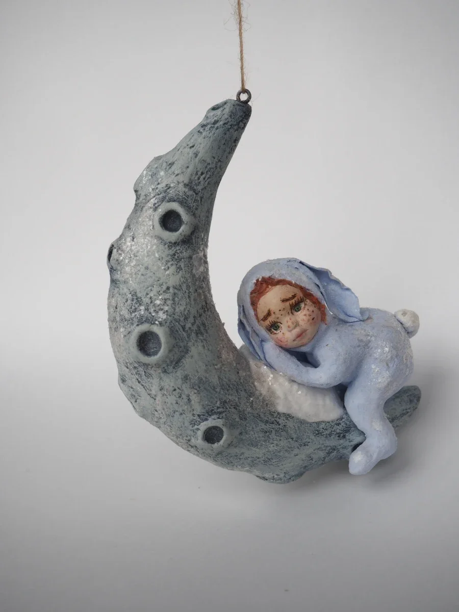 Ёлочная игрушка Малыш на луне. — Papier_chudes, фотография 4