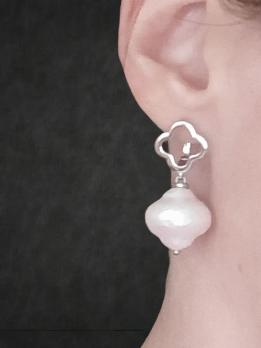 Серьги с хлопковым жемчугом — КамнеМания, фотография 2
