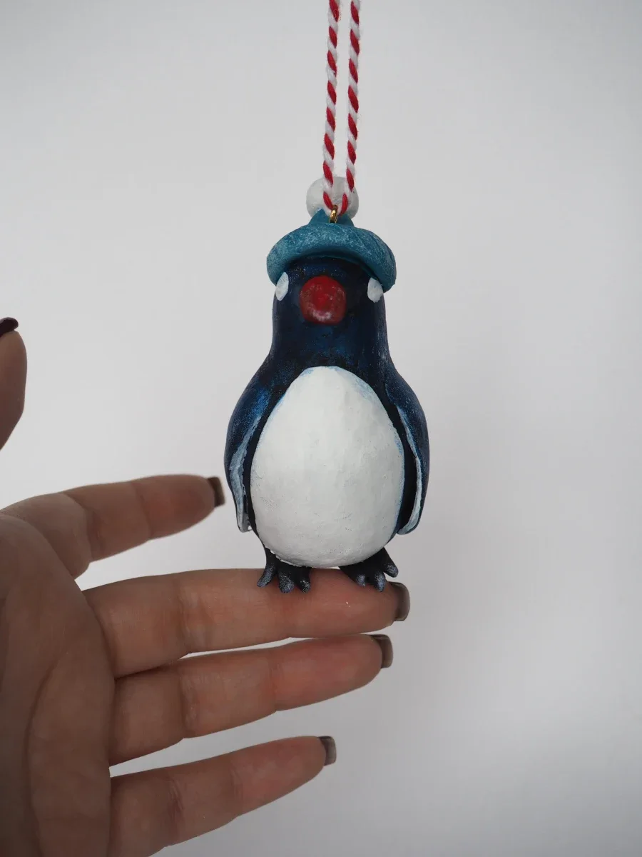 Ёлочная игрушка Пингвин в шапке — Papier_chudes, фотография 3