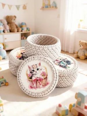 Набор корзинок с крышечками — TanitaStyle модное вязание