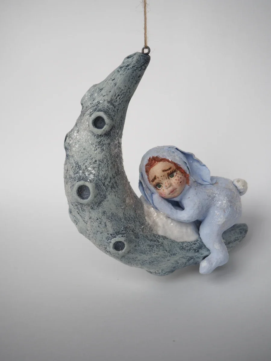 Ёлочная игрушка Малыш на луне. — Papier_chudes, фотография 5