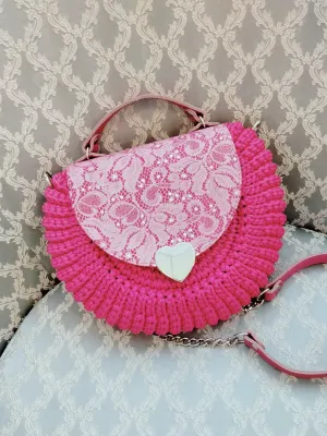 Сумочка  "Орео" вязаная с кожаным клапаном🎀 — Е. В. А. «Быть собой»🌸