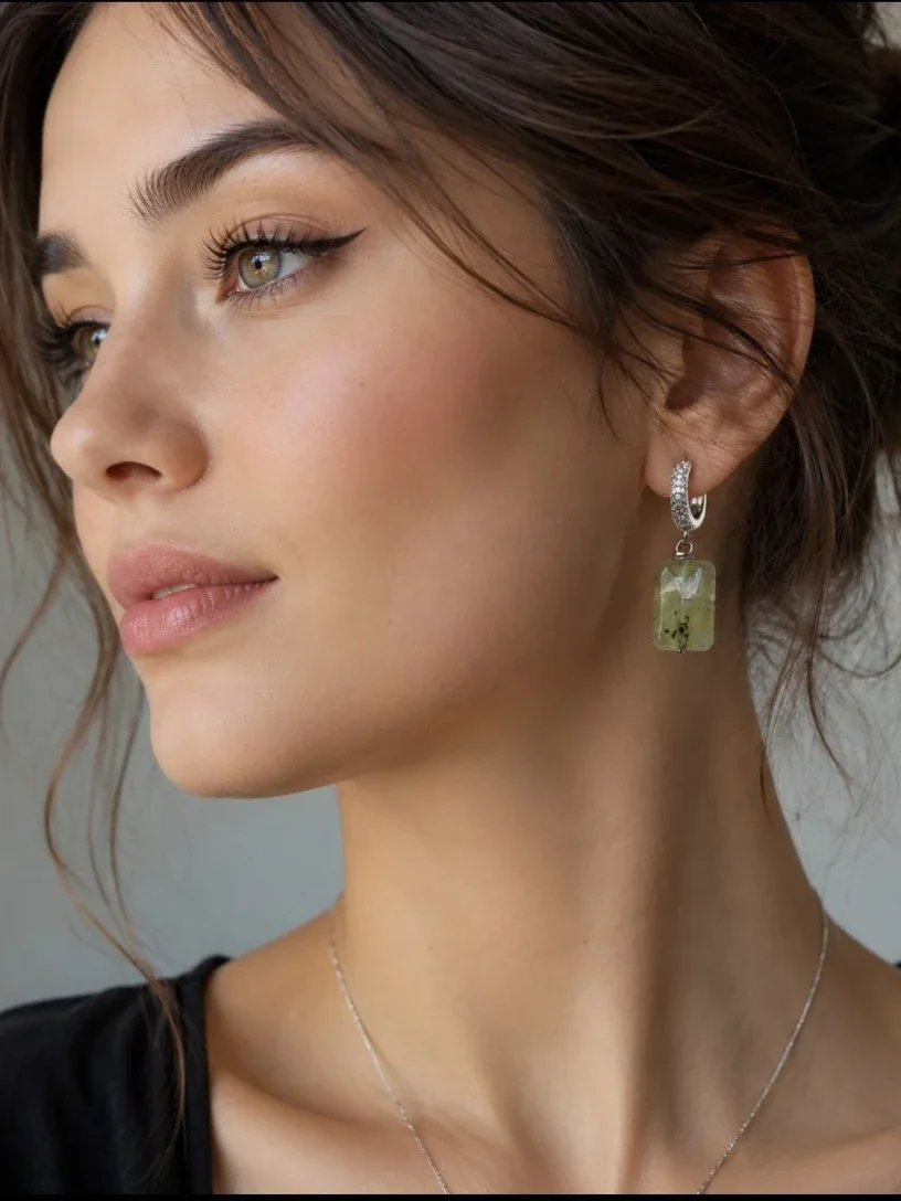Серьги с пренитом — КамнеМания, фотография 2